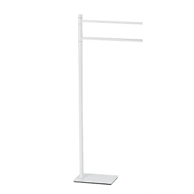 Image de GEDY G Seul Lampadaire Blanc avec Finition Noire, Dimensions 83,3 x 34 14 cm, Porte Serviettes de Sol en Acier Inoxydable et chromé, Bouton 4 mm Inclus, métal, Unique