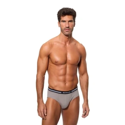 Image de ABANDERADO Slip Con cinturilla Extra Suave de algodón elástico Combinaison, Gris (Gris Intenso 134), Large (Taille Fabricant: L/52) Homme