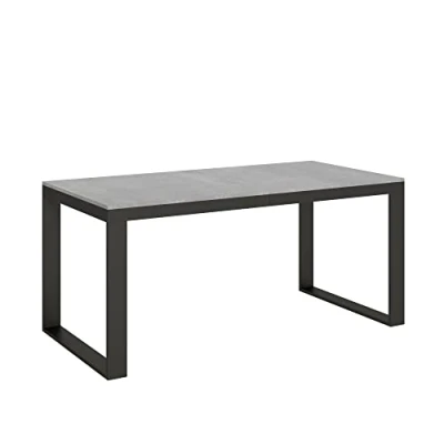 Image de Table extensible 90x180/284 cm Tecno Evolution Ciment cadre Anthracite