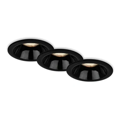 Image de BRILONER Lot de 3 Lampes encastrées, Douille GU10 en retrait, Spots encastrés, noir, 95x61 mm