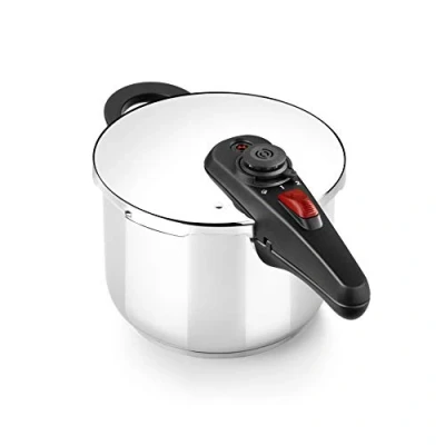 Image de BRA Allure Autocuiseur Rapide de 4 Litres, Fabriqué en Acier Inoxydable 18/10, Avec 2 Programmes Cuisson et Système Verrouillage d&#039;Ouverture, Adapté à Tous Types Cuisinières