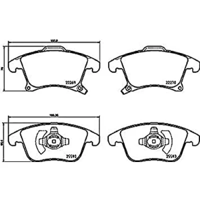 Image de HELLA 8DB 355 025 201 Jeu de plaquettes frein avec indicateur d&#039;usure FORD: S Max Mk2, Mondeo 5, 5 Kombi