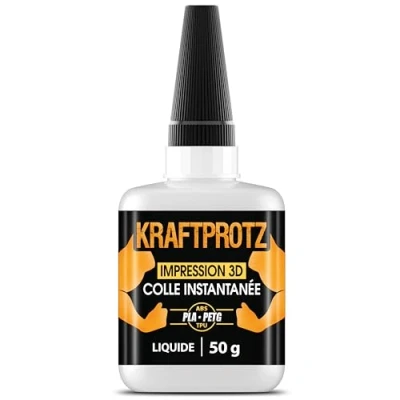 Image de 50 g de colle instantanée 3D DRUCK extra forte Pointe anti dessèchement incluse KRAFTPROTZ Super liquide Résistant à l&#039;eau PLA, ABS, PETG &amp; TPU