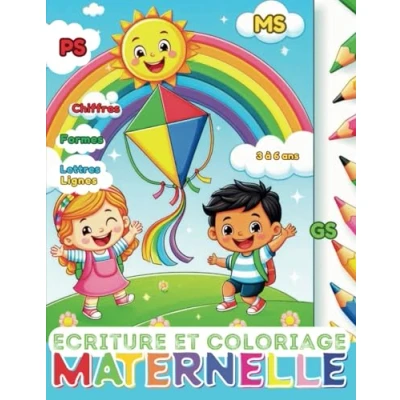 Image de ABC Apprends à tracer et écrire : Chiffres Formes Lignes Lettres Ecriture Traçage Coloriage Maternelle Cahier d&#039;Ecriture de Dessin 200 coloriages Nouveaux mots Enfants 3 6 ans