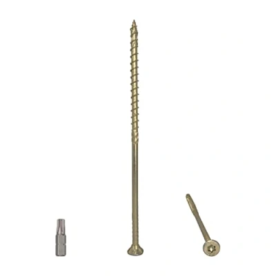Image de Lot de 30 Vis à bois universelles en acier zingué jaune Tête Torx fraisée panneaux d&#039;aggloméré 6,0 x 160 mm