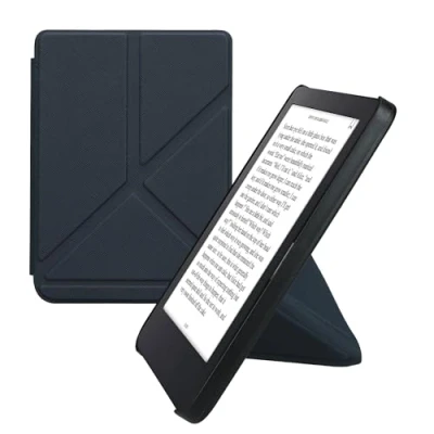 Image de kwmobile Étui Compatible avec Kobo Clara 2E Coque à Rabat magnétique Tablette eReader Similicuir Bleu foncé