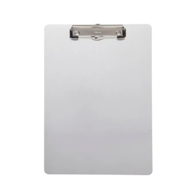 Image de MAUL Porte bloc A4 en aluminium Sous mains à accrocher avec pince étrier 8 mm Format Portrait moderne Clipboard pour écrire, dessiner et ranger Argenté