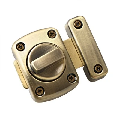 Image de SAYAYO Verrou Porte Serrure Loquet Rotatif de Tournant Verrouillage avec 6 Boulons pour Porte, Fenêtre, Armoire et Jardin, Finition Bronze en Métal, EMS220U Q