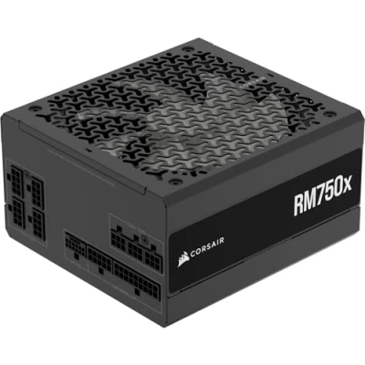 Image de CORSAIR RM750x Alimentation ATX entièrement modulaire et silencieuse Conformité 3.1 Prise en Charge PCIe 5.1 Efficacité Cybenetics Gold Connecteur natif 12V2x6 Noir