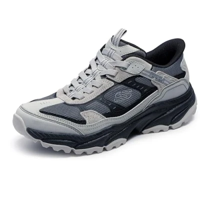 Image de Skechers Homme Slip ins Mains Libres Vigor à Basket, Textile Gris synthétique avec Bordure Noire, 45 EU