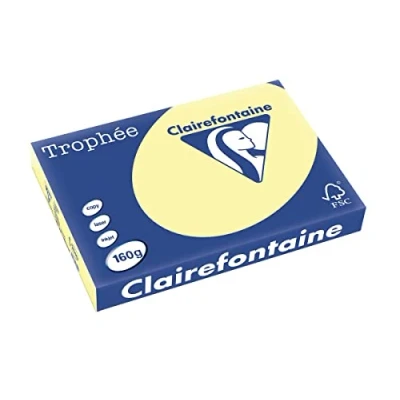 Image de Clairefontaine Trophée A3 (297x420 mm) Jaune papier jet d&#039;encre Papiers (A3 mm), Photocopie, Jaune, 160 g/m², FSC)