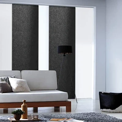 Image de MADECOSTORE Panneau Japonais tamisant uni Gris Anthracite L45 x H260cm