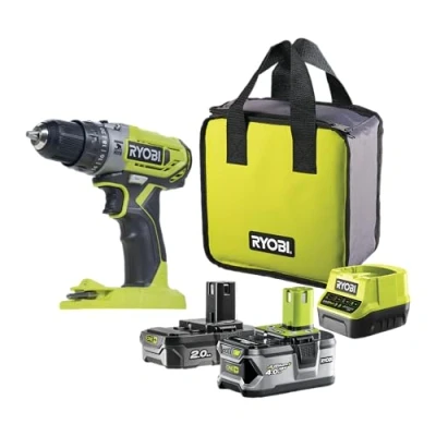 Image de RYOBI Perceuse visseuse à percussion 18V ONE+™™ avec 1 batterie Lithium+ 2,0 Ah &amp; 4,0 R18PD2 242S