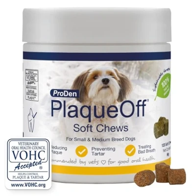 Image de ProDen PlaqueOff Bouchées moelleuses Soft Chews pour Petits et Moyens Chiens Aider à éliminer la Mauvaise Haleine, Plaque Le Tartre.