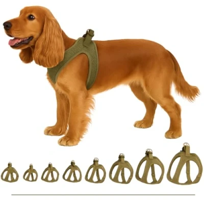 Image de Flamingo Harnais pour Chien Step&amp;Go Bento Kaki M A:30 35cm B:41 44cm x 3mm Réglable avec Bandes Réfléchissantes Idéal Spitz Nain, Bichon Maltais, Yorkshire &amp; Caniche Toy