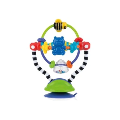 Image de Nuby Silly Spinwheel Jouet avec Base à Ventouse Interactif pour Chaise Haute Bébés et Tout petits +6 Mois, Multicouleurs