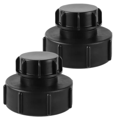 Image de FOGWOWO Lot de 2 adaptateurs réservoir IBC, S100 x 8 à réduction S60 6, filetage grossier avec couvercle IBC S60, embout adaptateur, robinet, tuyau d&#039;arrosage, pour