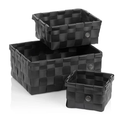 Image de kela Ensemble de Paniers Neo, 3 pièces, différentes Tailles, PP Plastique, Noir, empilables Les UNS dans Autres, 24485