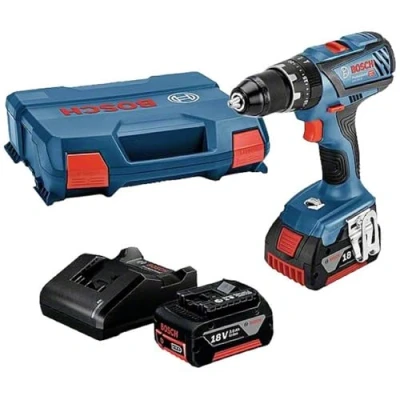 Image de Professional 18V System Bosch perceuse visseuse à percussion sans fil GSB 28 (avec 2 batteries GBA 3.0Ah, chargeur GAL 20, dans L Case)