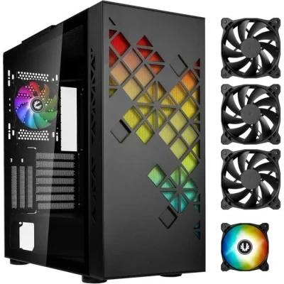 Image de Boitier PC Moyen Tour BitFenix Flow (Noir) ARGB