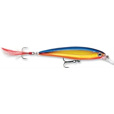 Image de Rapala Leurre de Pêche X Rap Matériel d&#039;Eau Douce avec Profil 3D, Teaser Plumes et Brill Profondeur Nage 1.2 1.8m 10cm/13g Fabriqué en Estonie Holographic Silver
