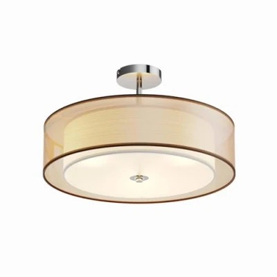 Image de Lindby Plafonnier Tissu Pikka à intensité variable (Moderne) en Marron Textile e. a. pour Salon &amp; Salle manger (à 3 lampes, E27), Luminaire Plafonnier, Lampe Plafond, Eclerage Eclairage