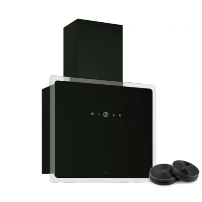 Image de Klarstein AlizeEdge Hotte aspirante 90 cm Tactile Silencieuse 487 m3/h Extraction/recyclage d&#039;air CEE A+ Noir