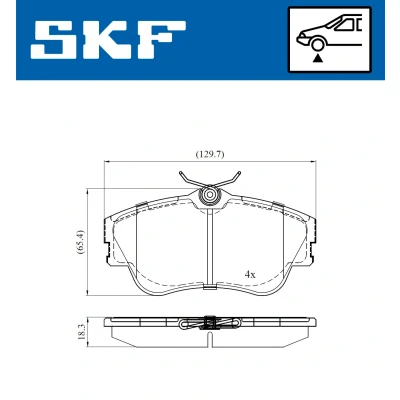 Image de SKF VKBP 80321 Jeu de plaquettes frein non préparé pour indicateur d&#039;usure VOLKSWAGEN: Transporter 4 Bus,