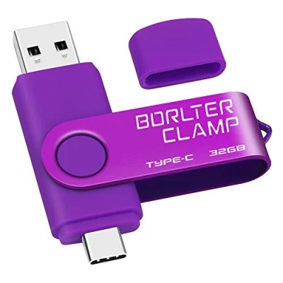 Image de Clé USB Type C 32 Go, BorlterClamp Mémoire Stick Double Connecteur 3.0 U Disque Flash Drive pour Smartphone Android Samsung S10/S9/S8, Huawei Honor, LG, Tablette et Ordinateur (Violet)
