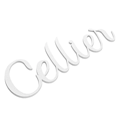 Image de Plaque de porte Cellier Sous Forme d’écriture Autoadhésive Avec Inscription Personnalisable Blanc
