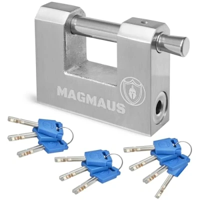 Image de Magmaus® RTX/70 Cadenas sécurisé ultra résistant 10 clés [Acier inoxydable] aux intempéries Idéal pour container, portail, garage