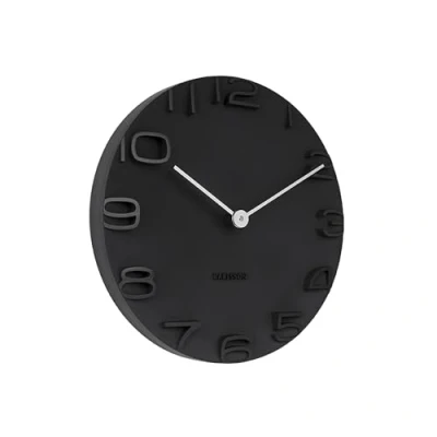 Image de Karlsson KA5311BK Horloge Edge Noir avec Aiguilles en Chromé Diamètre: 42 cm