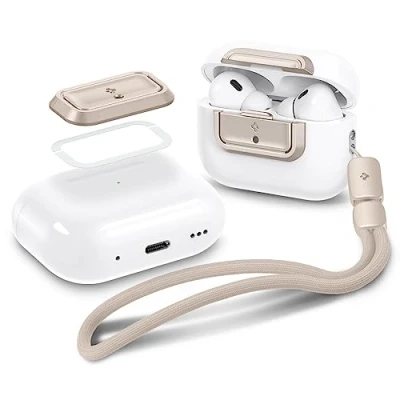 Image de Spigen Lock Fit M Dispositif de Verrouillage sans Étui Compatible avec AirPods Pro 2ème Génération (2023/2022) / (2019), Dragonne Lumière Stellaire
