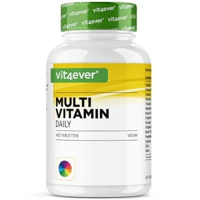 Image de Multivitamin Daily 450 comprimés avec formes bioactives 15 mois de réserve Minéraux précieux &amp; toutes les vitamines A Z Vegan