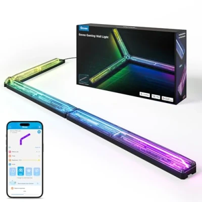 Image de Govee LED Gaming Applique, RGBIC Lampe Murale avec Formes et Multicouleurs DIY de Cyberpunk, Matter Alexa, 61 Modes Scènes, Lumière Intelligente pour Chambre, Salon, 3pcs 1 Connecteur