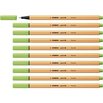 Image de Stylo feutre pointe fine STABILO point 88 Lot x 10 stylos Vert Pistache (88/34)