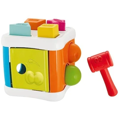 Image de Chicco Cube à Formes 2 en 1 , d&#039;Activité Bébé, Jeu de Tri des avec 4 Géométriques, Balles et un Marteau, Multi Activités Jeux Éducatif Enfants 10 Mois 3 Ans