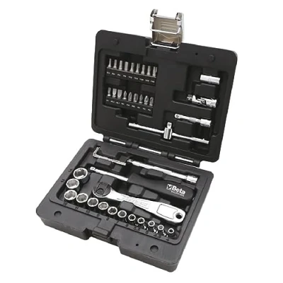 Image de BETA 903E/C42 Coffret clé à douille, lot de 13 clés douille hexagonales, 18 embouts pour visseurs, 4 mâles hexagonales pliées et 7 accessoires dans une boîte en plastique