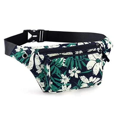 Image de HAWEE Sac Banane Sport de Taille Voyage Ceinture Course Unisexe Léger Multicolore avec Réglable et Prise Casque pour Homme Femme Randonnée Jogging Vélo