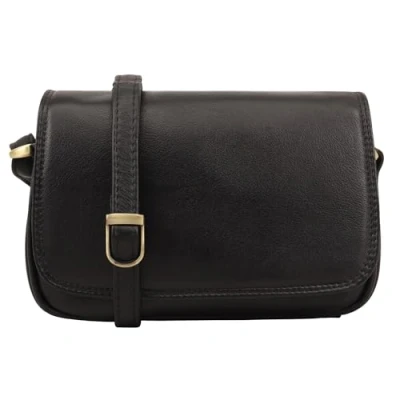 Image de Lloyd Baker AMRITSAR sac à bandoulière en cuir véritable, main doux avec sangle réglable, taille compacte plusieurs compartiments, Noir , One Size