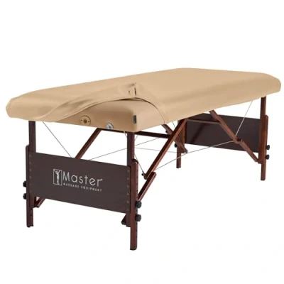 Image de Master massage Housse en PU, résistante à l&#039;huile pour table de Ajustement parfait Beige