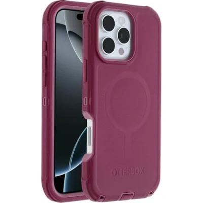 Image de Otterbox Coque Defender Series MagSafe pour iPhone 16 Pro Max, Antichoc, résistante aux Chutes, Ultra Robuste, de Protection, supporte 7X Plus Chutes Que la Norme Militaire, Rouge