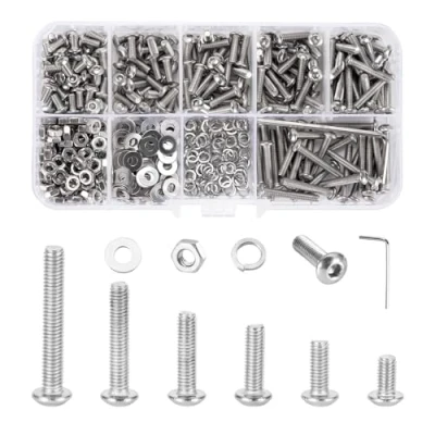Image de Lot de 500 vis et écrous M3 à tête hexagonale en acier inoxydable x 6 8 10 12 16 20 avec clé