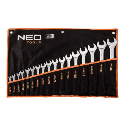 Image de NEO TOOLS 09 753 clés polygonales et de à fourches 8,9,10,11,12,13,14, 15,16,17,18,19,22, 24,27,30,32 mm