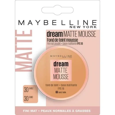 Image de Maybelline New York Fond de Teint Mousse Matifiant FPS18 Dream Matte Sable (30)