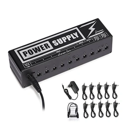 Image de Donner DP 2 Alimentation Pedales de Guitare Électrique à Sorties Multiples Isolées avec Adaptateur et Câbles d&#039;alimentation, version Améliorée
