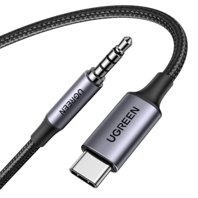 Image de UGREEN Câble USB C Jack 3.5mm TRRS Casque Micro Hi Fi Compatible avec iPhone 16 Pro Max Plus 15 Galaxy S24 S23 Pixel 9 8 7 iPad Air Tab S9 Adaptateur Aux Voiture DAC 4 Pôles (1M)