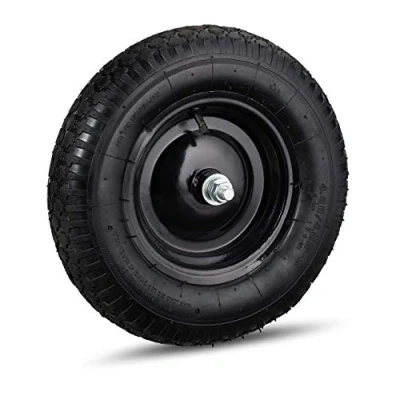 Image de Relaxdays, noir brouette 120 kg, roue de rechange avec axe, caoutchouc essieu 4.80 4.00 8