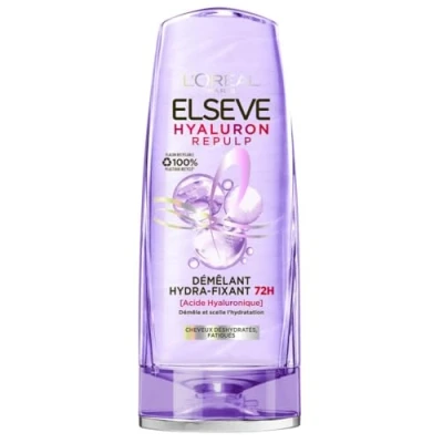 Image de L&#039;Oréal Paris Démêlant Hydra Fixant pour Cheveux Déshydratés et Fatigués Hydratation 72H Brillance Souplesse À l&#039;Acide Hyaluronique Elseve Hyaluron Repulp 200 ml