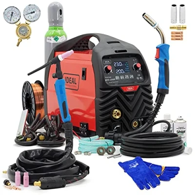 Image de Set Ideal™ Tecno MIG 200 Pulse LCD 3 en 1 MIG/MAG WIG Poste à souder inverter A Synergie